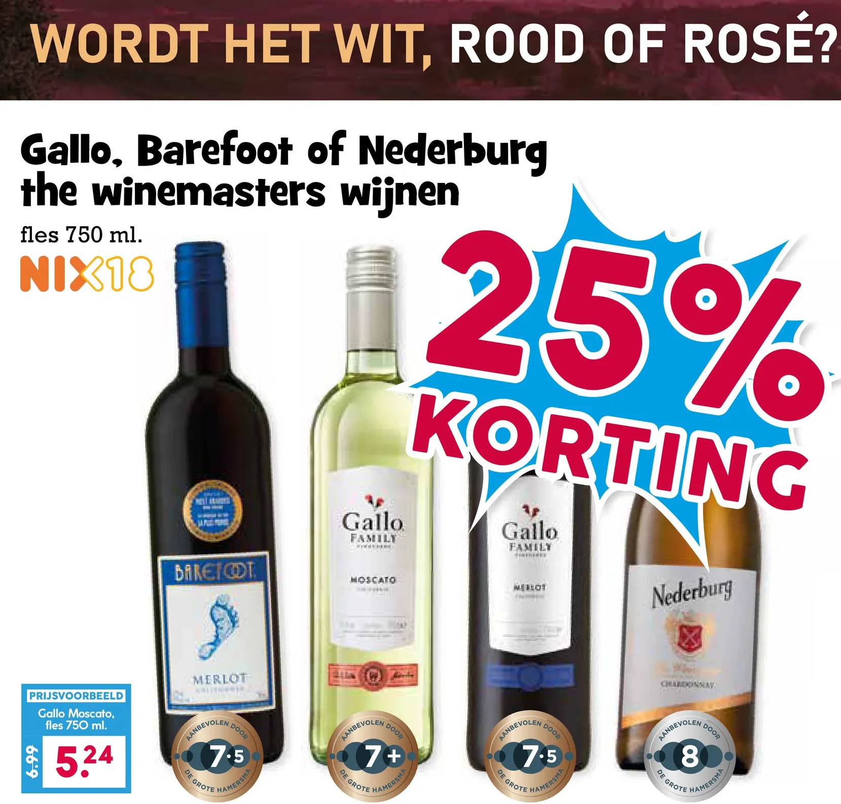 Gallo, Barefoot of Nederburg the winemasters wijnen
