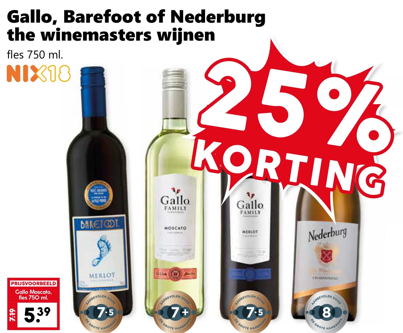 Gallo, Barefoot of Nederburg the winemasters wijnen
