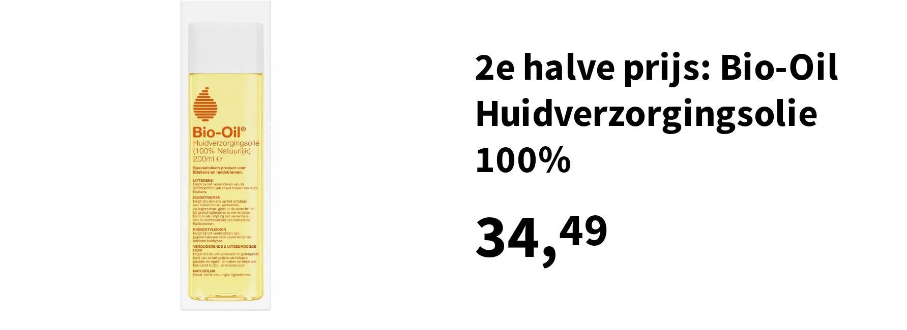 2e halve prijs: Bio-Oil Huidverzorgingsolie 100%